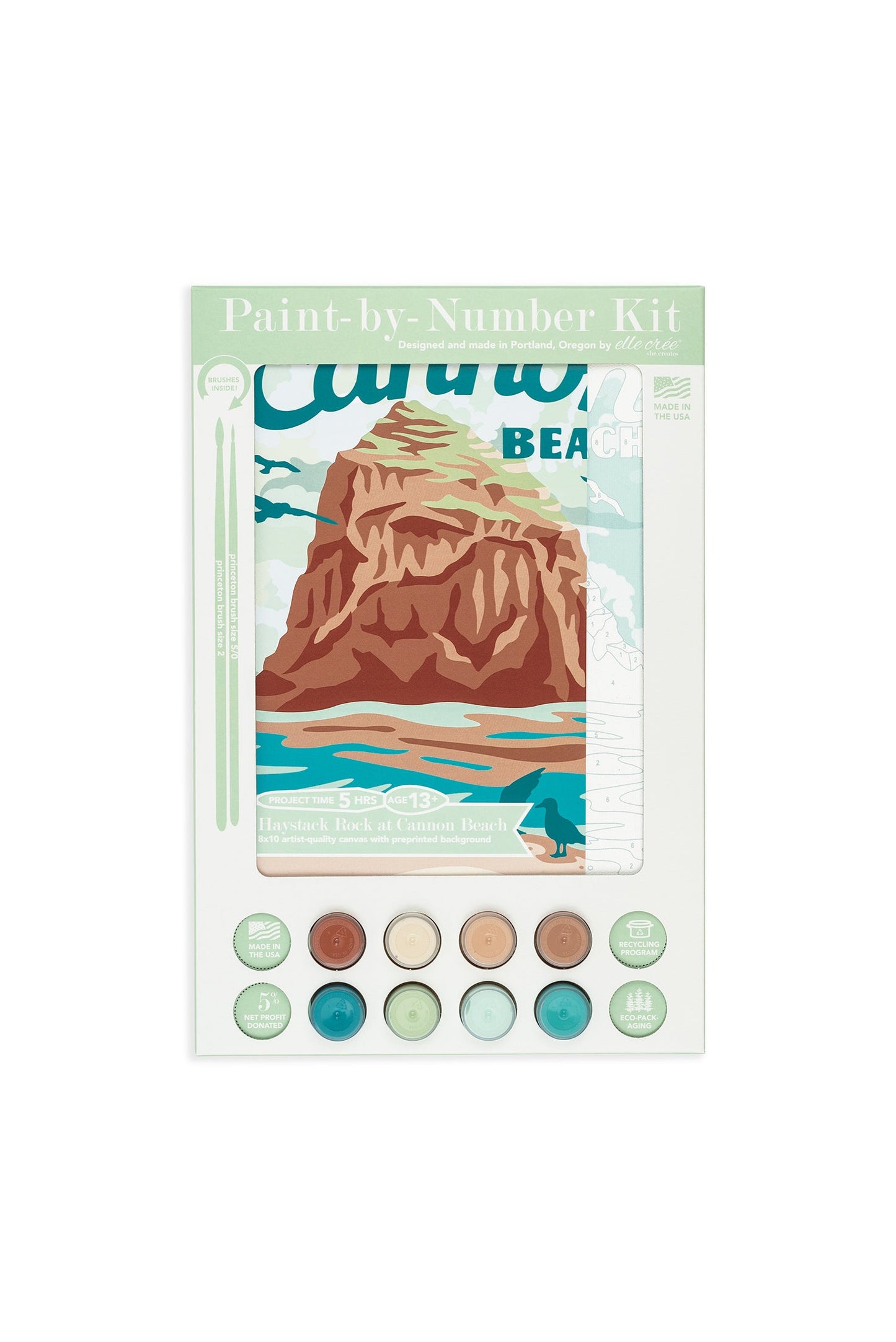 Haystack Rock at Cannon Beach | 8x10 paint-by-number kit