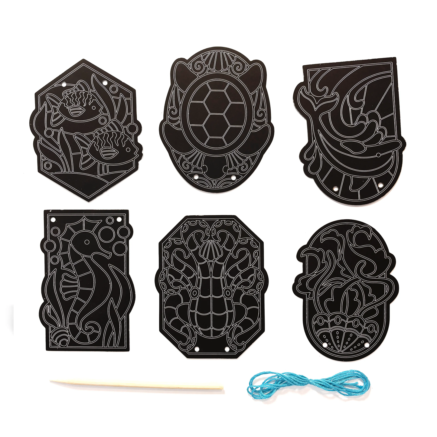 Mini Scratch & Scribble Window Banner Kit - Ocean