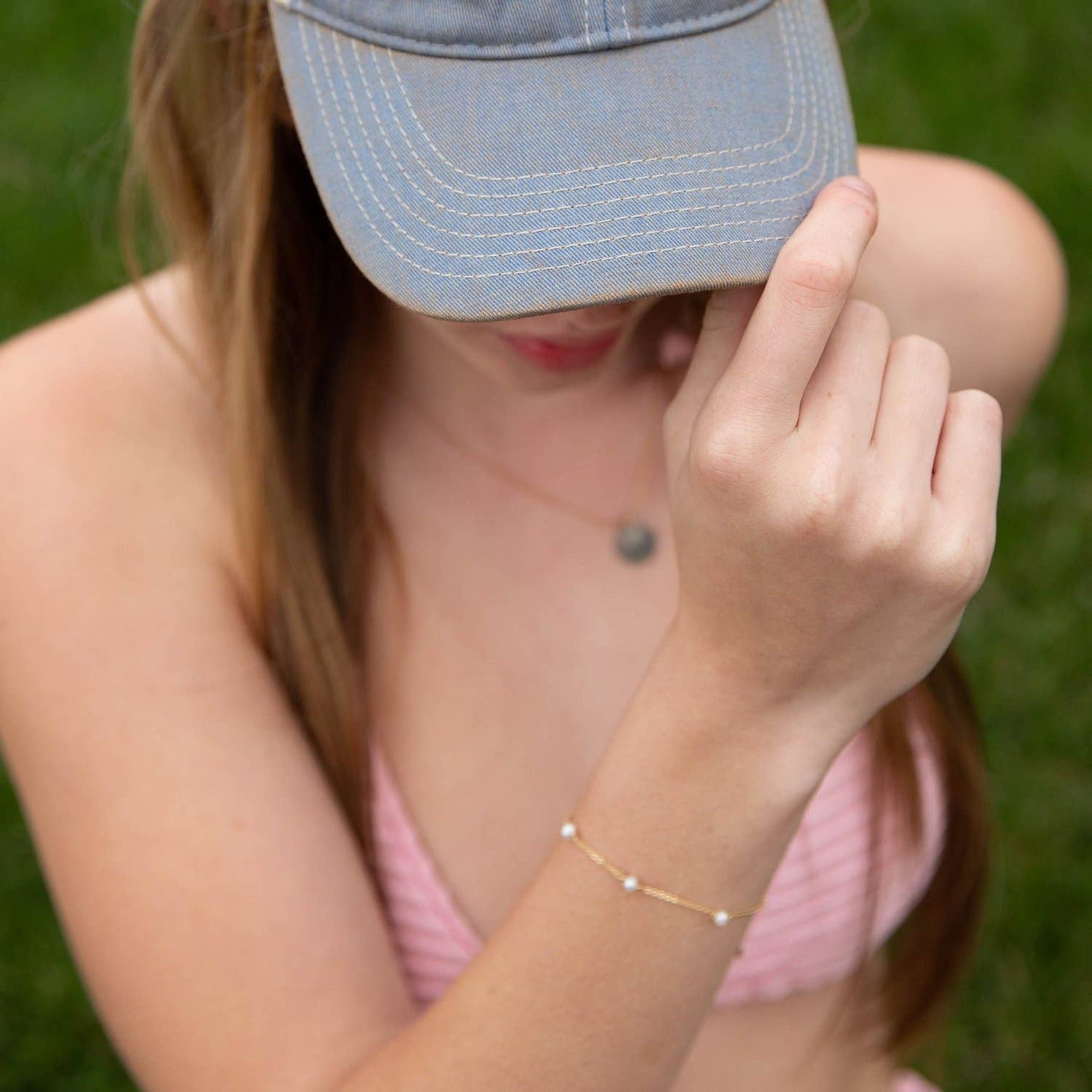 Dainty Surfer Five Pearl Bracelet: Gold Filled