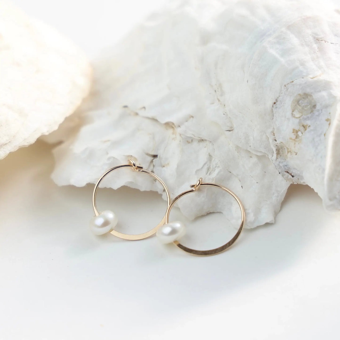 Large Pearl Self Love Hoops