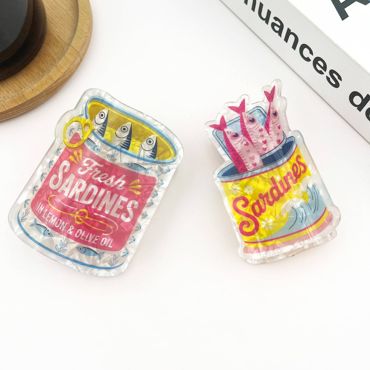 Funny Sardine Can Hair Claw Clip, Food Tin Hair Accessory