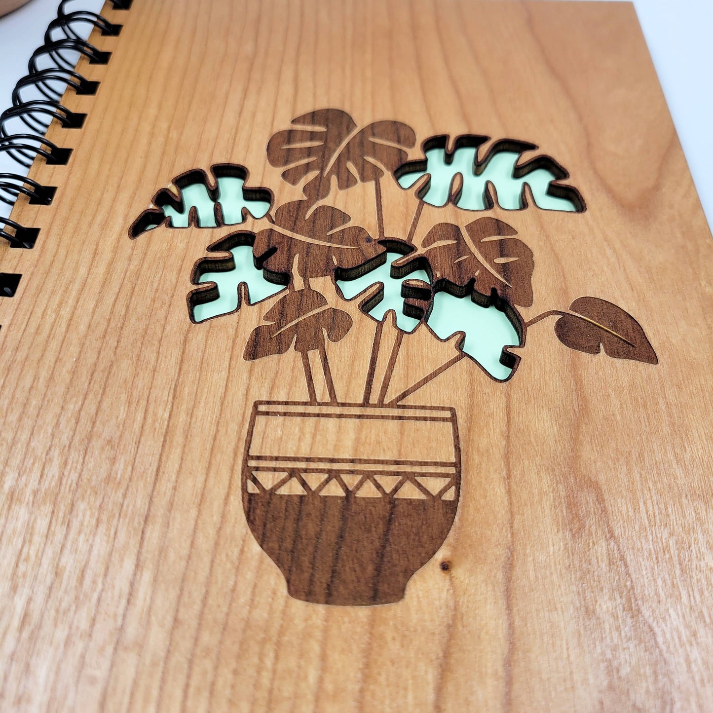 Monstera Plant Wood Journal - Stationery, Journals, Notebook: Blank Paper