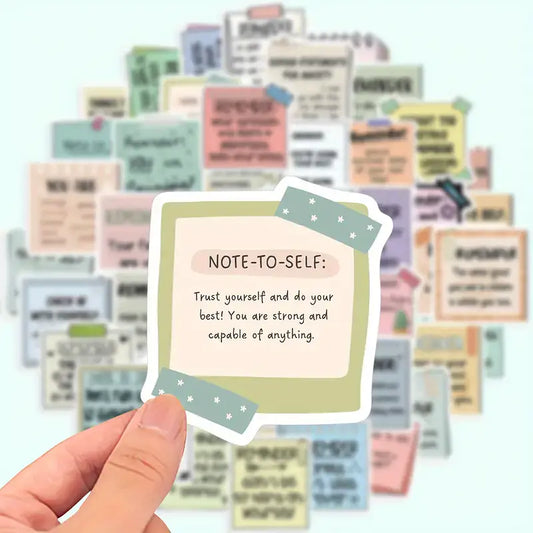 Positive Reminder Stickers – Self Care & Motivation Set

: 10 Stickers