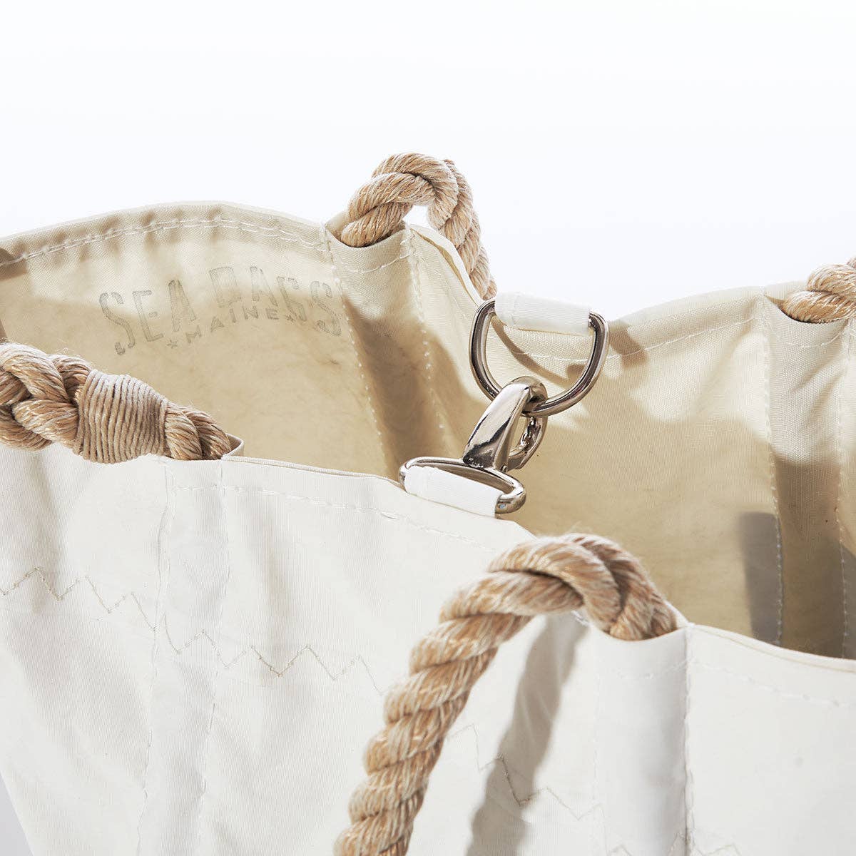 Navy Anchor Handbag with Hemp Rope Handles