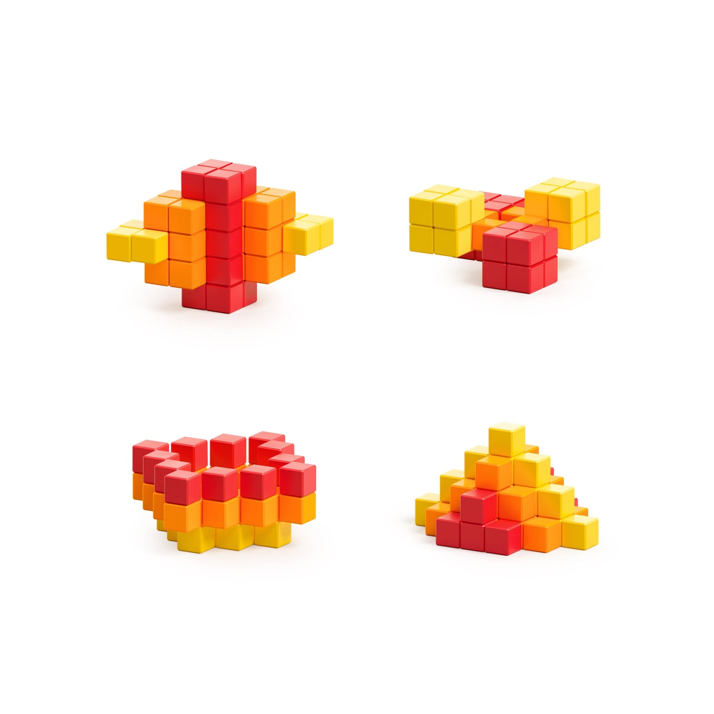 Abstract Lava - 60 pcs Multi-Color Magnetic Block Set