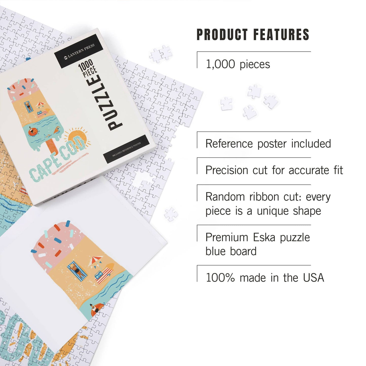 1000 PIECE PUZZLE Cape Cod, Summer Ice Cream Scene