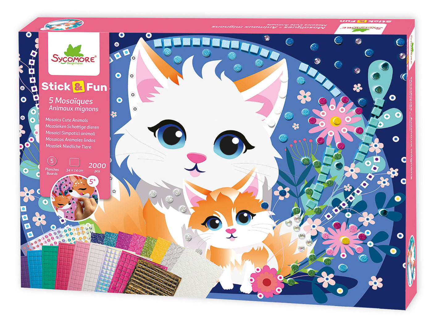 Stick'N Fun - XL Mosaics Cuddly Animals - 5y+