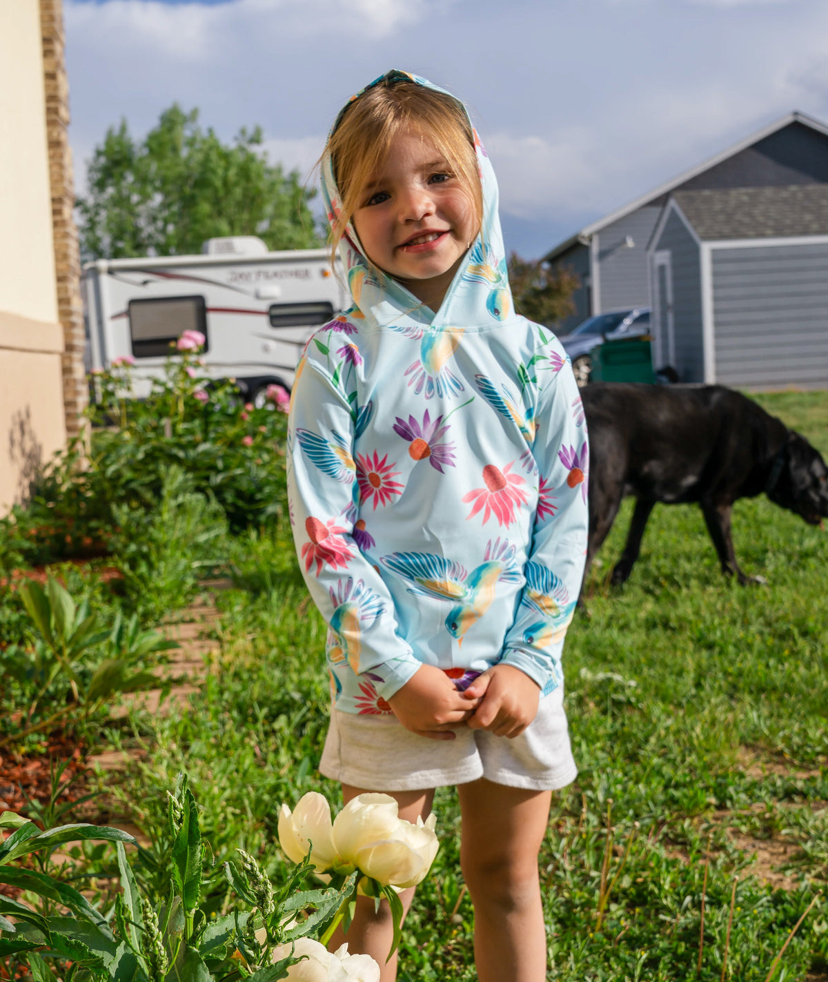 Humming Hues UPF 50 Kid's Sun Hoodie