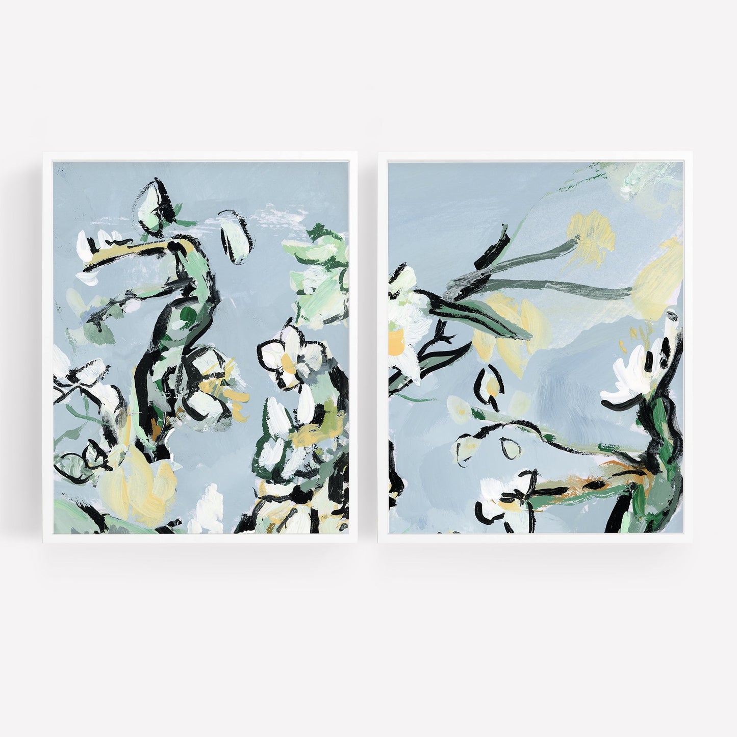 Euphrates Garden, Abstract Floral, Set of 2 Prints