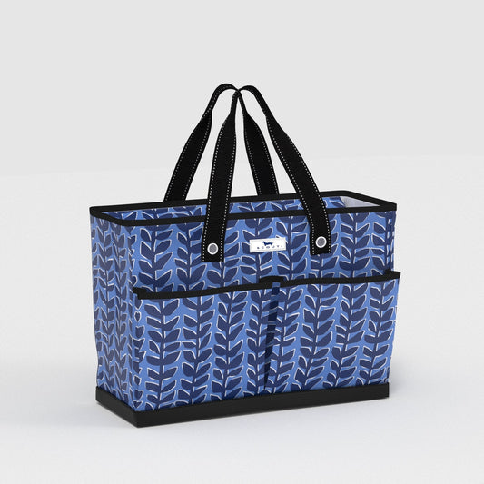 Ben Pocket Tote in Indigrow pattern