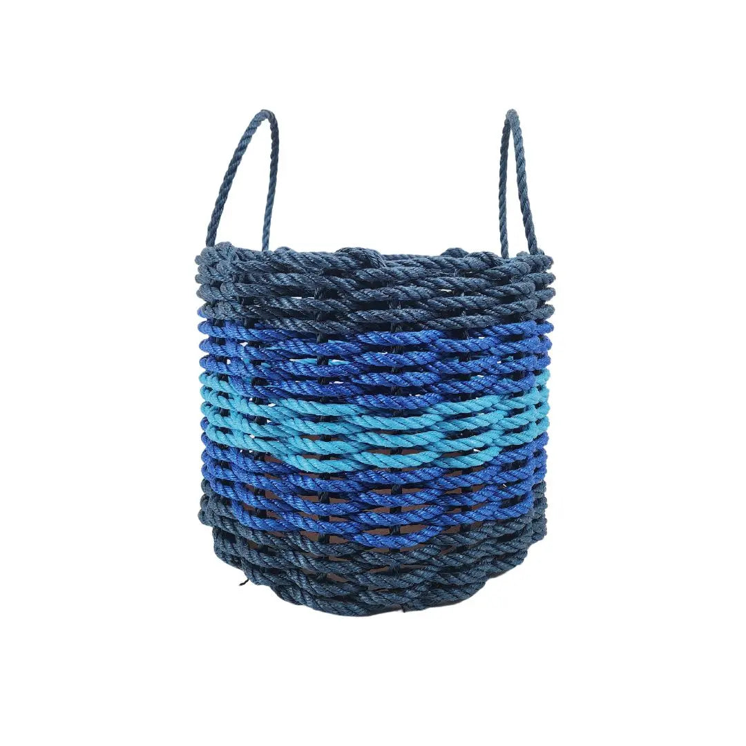 Five Stripe Rope Storage Basket Navy Blue, Blue, Light Blue