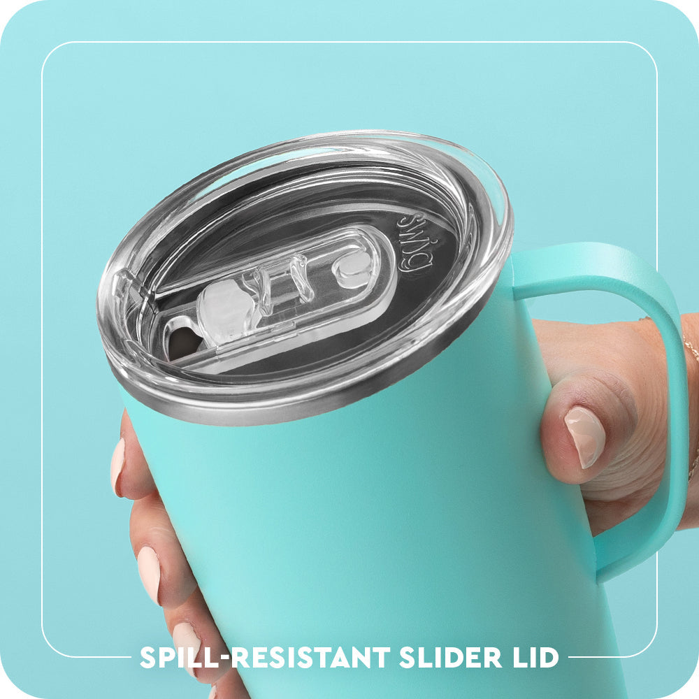 Spill-resistant slider lid