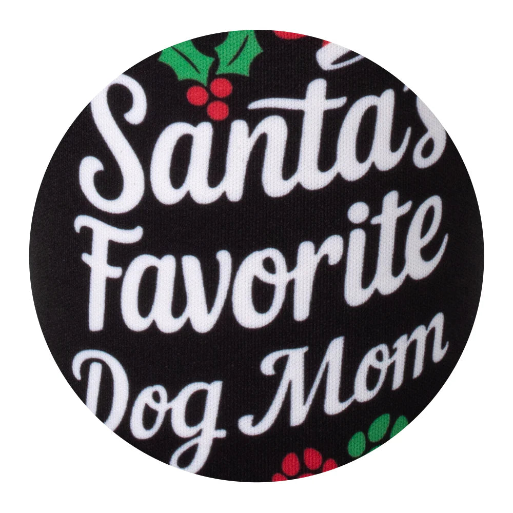 Santa's Favorite Dog Mom Medium Iced Cup Coolie