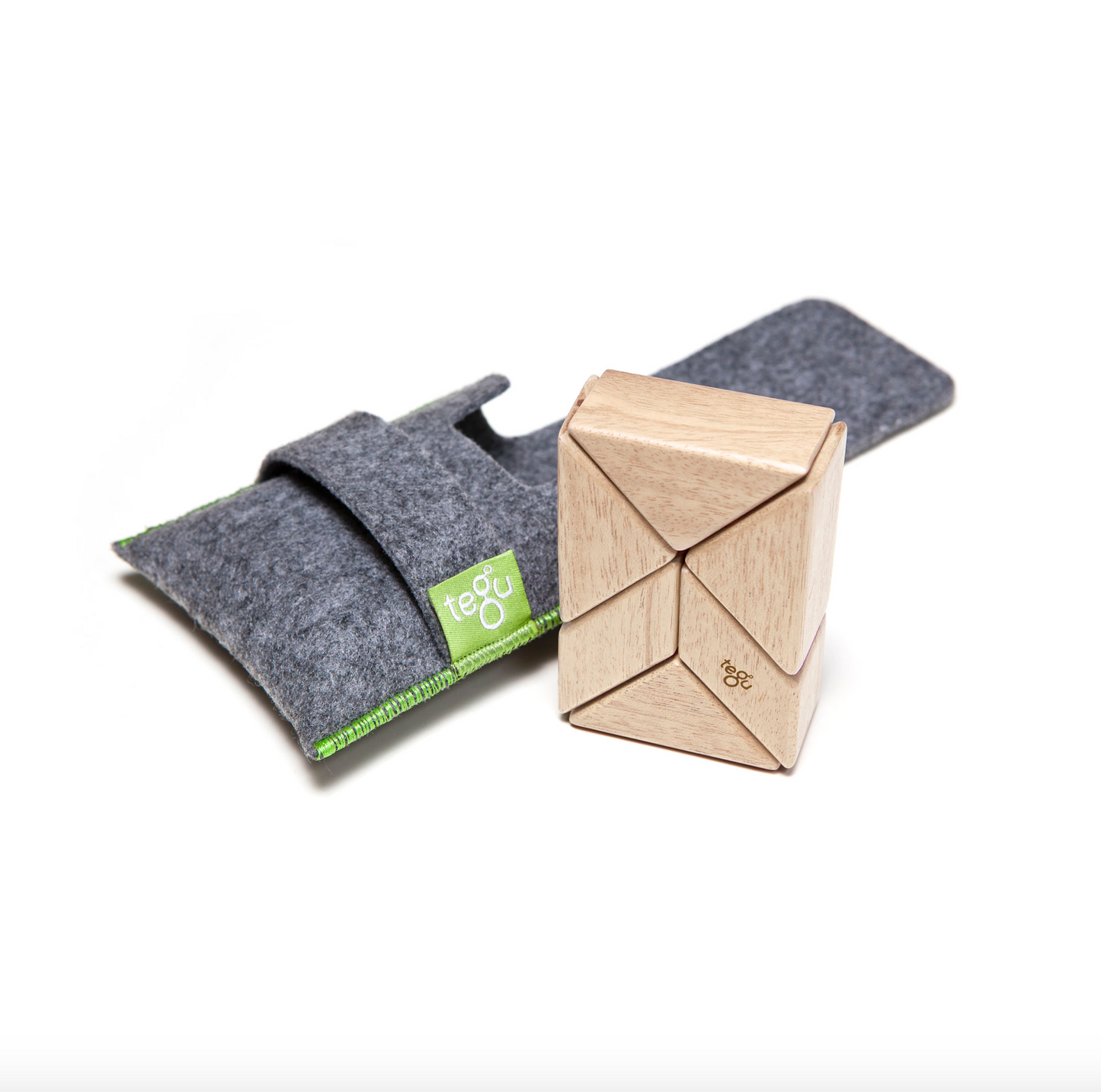 Pocket Pouch Prism Magnetic Wooden Blocks 6 pieces