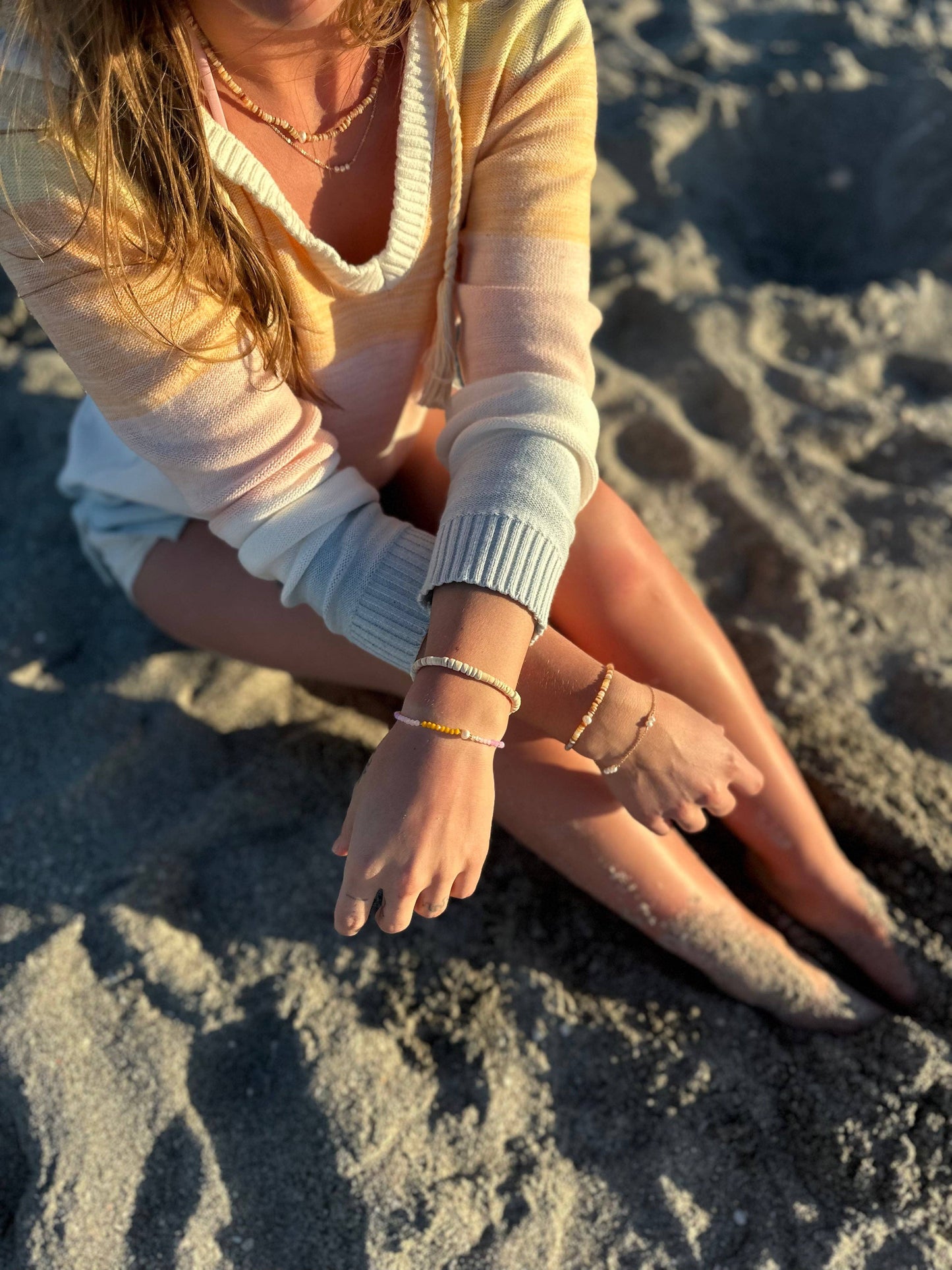 Zip Blue Block Up Beach Sweater