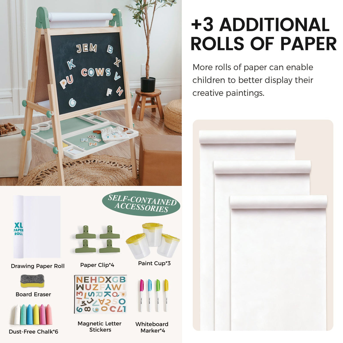 Tiny Land® Pink Magnitales Easel & Paper Roll Set