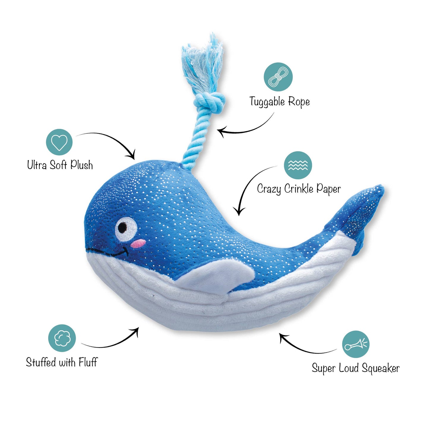 WHALE, HELLO THERE PLUSH DOG TOY