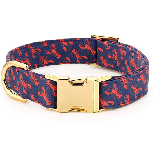 Catch of the Day Navy Dog Collar: X-Small