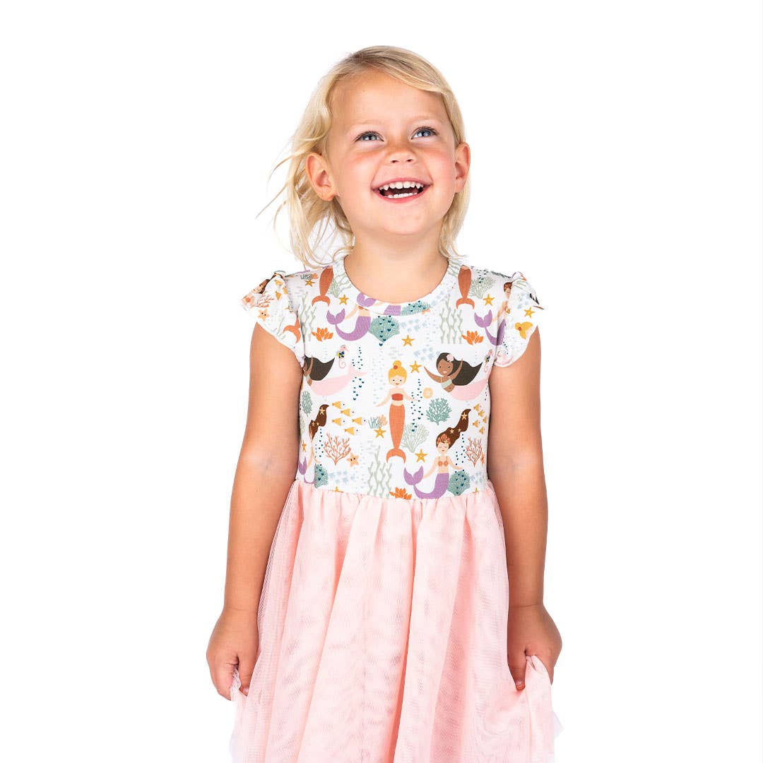 Making Waves Mermaids Girl Tulle Dress Bamboo Kids Clothing: 12-18M