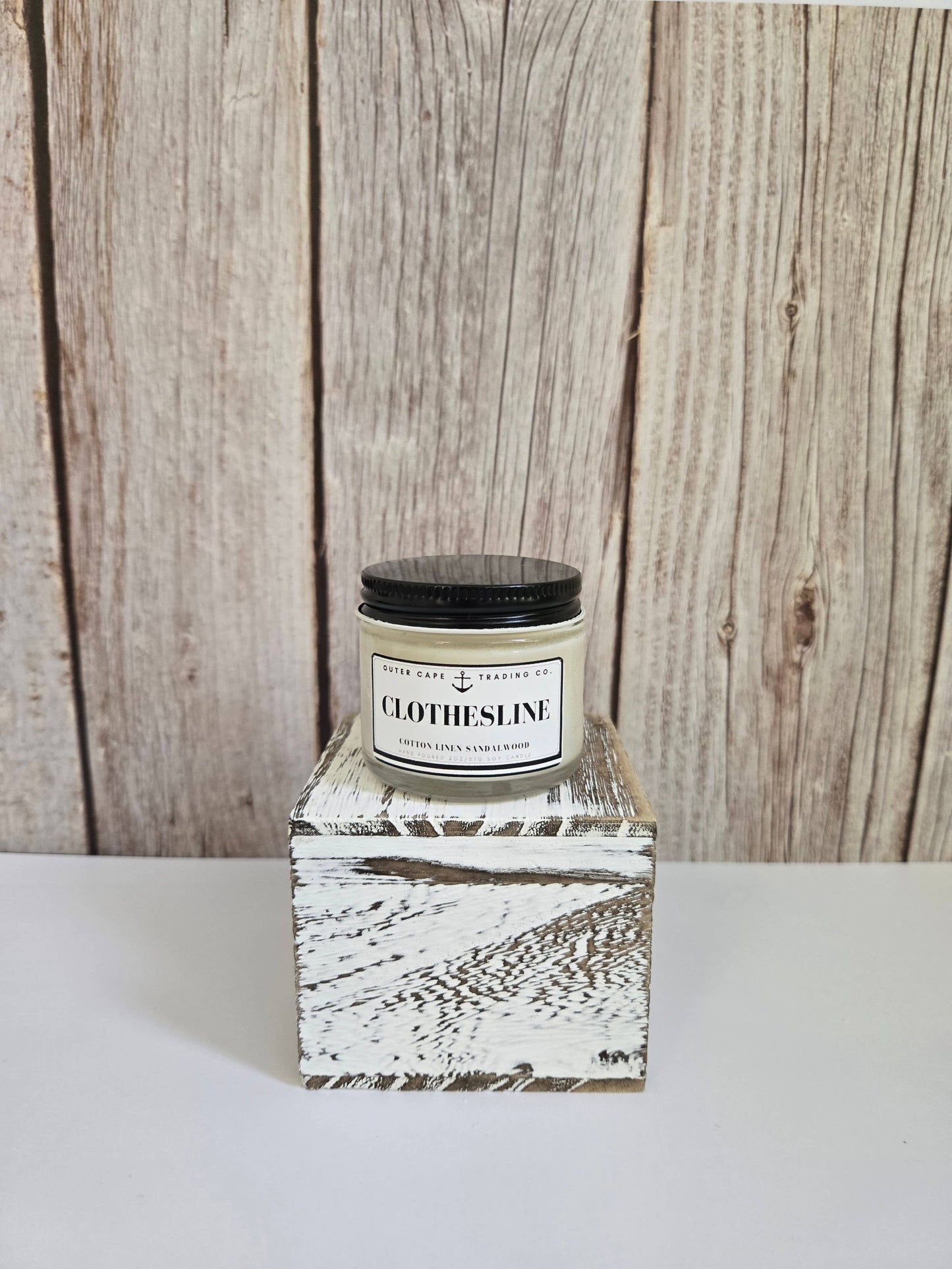 Clothesline Soy Wax Crackling Wooden Wick Candle bulk wholesale: 8oz