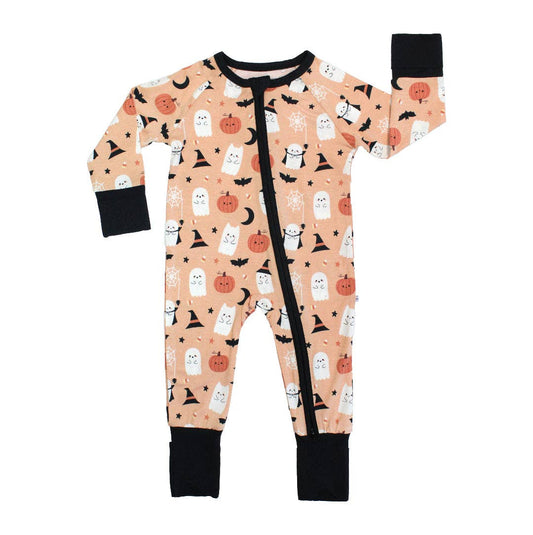 Boo-Tastic Halloween Glow in the Dark Bamboo Baby Pajamas: Orange/Multi / 3-6