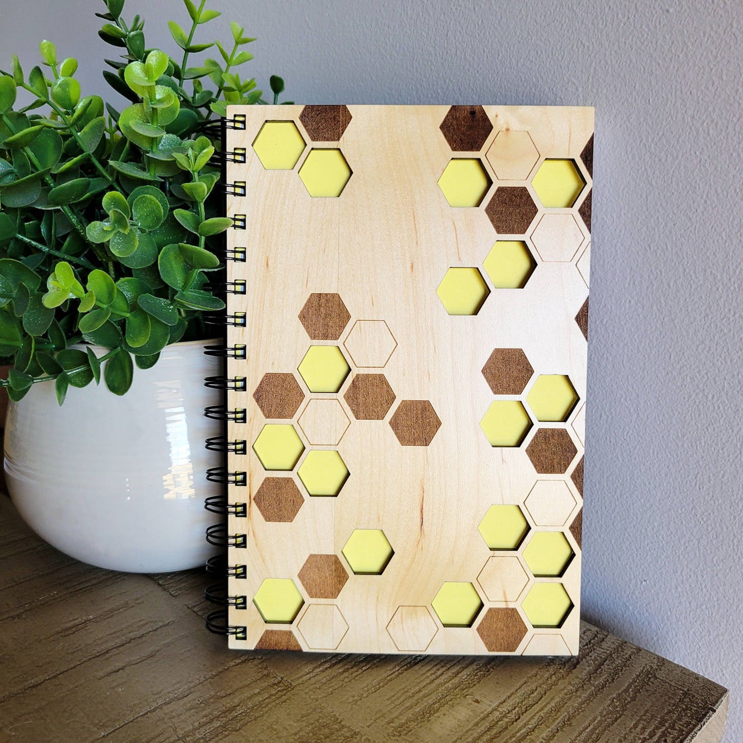 Honeycomb Wood Journal - Stationery, Journals, Notebook: Lined paper