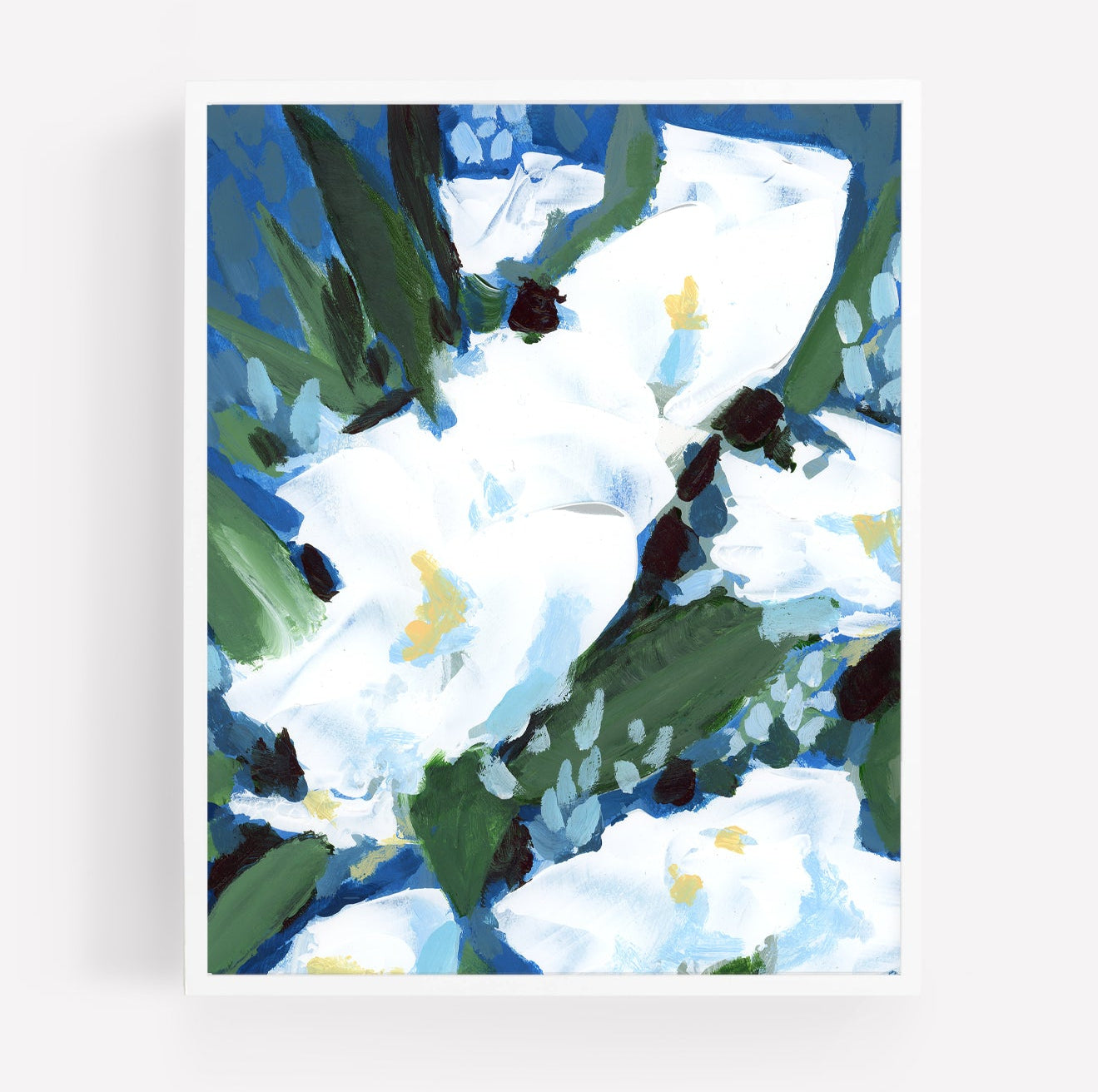 Boho Blue Floral, Fine Art Print