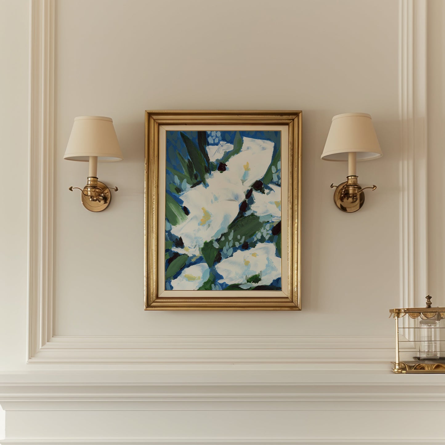 Boho Blue Floral, Fine Art Print