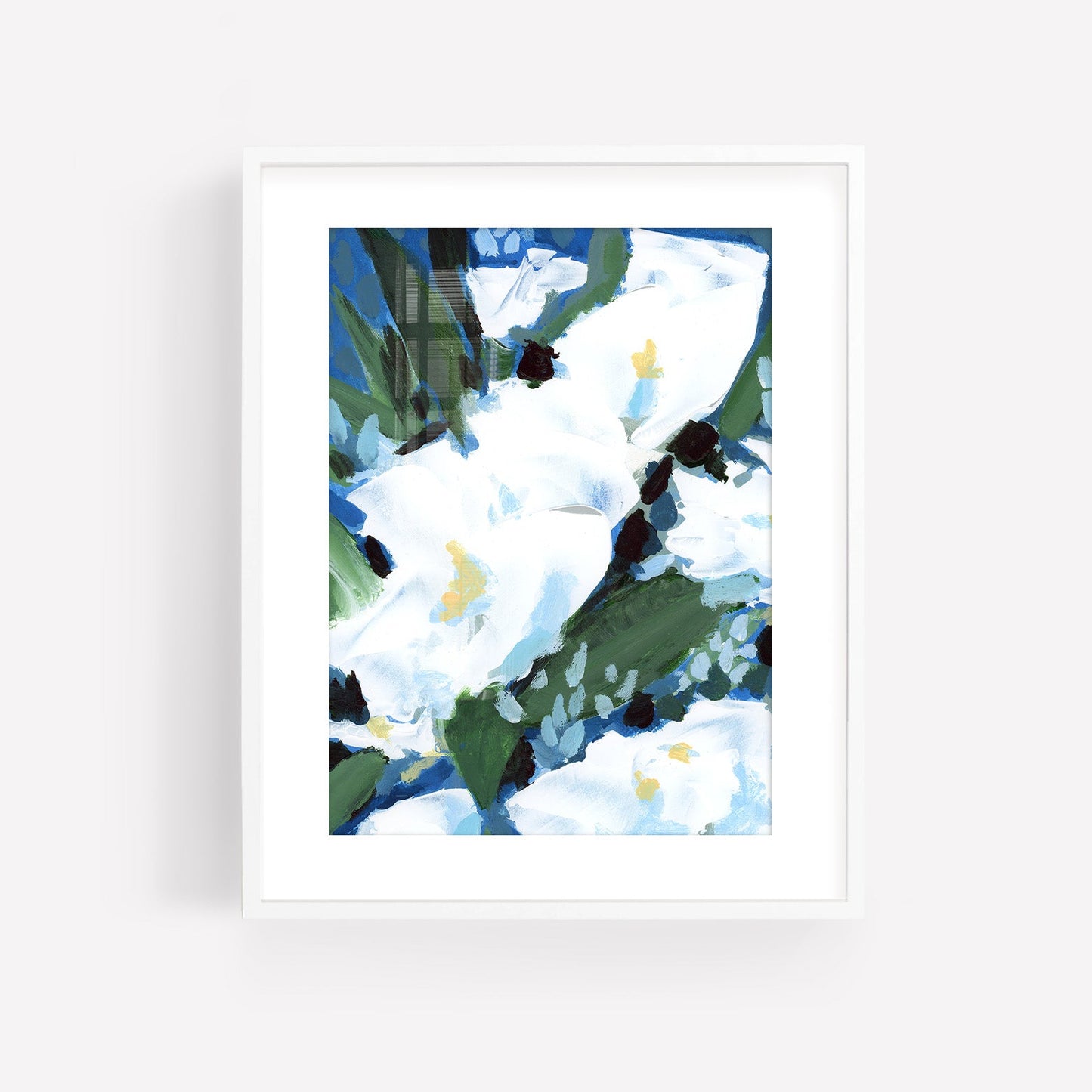 Boho Blue Floral, Fine Art Print