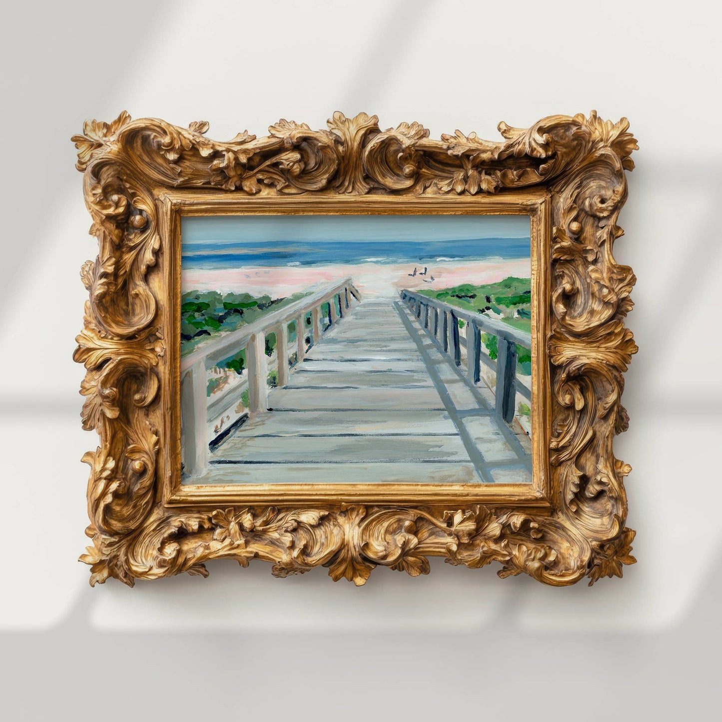 Beach Boardwalk, Unframed Print on Canvas: 8 x 10