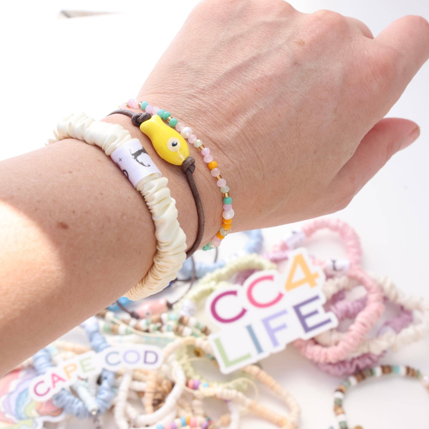 Sardine Fish Bracelet: Pink / 7.5"