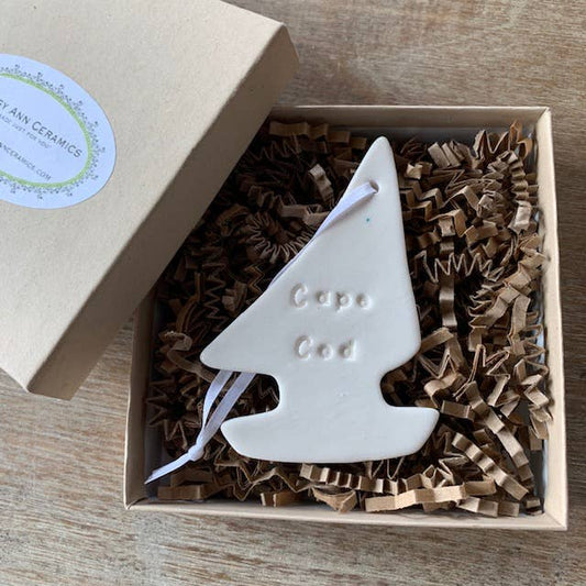 Sailboat Ceramic Ornament | Handmade Pottery