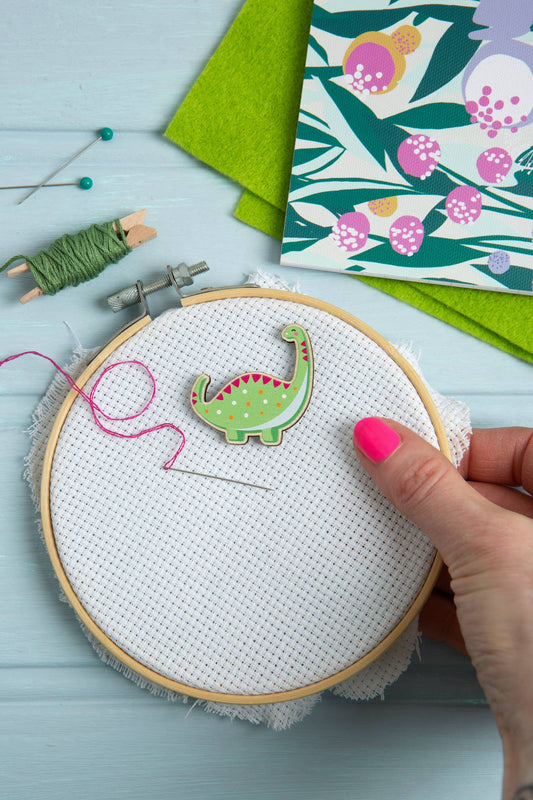 Dinosaur Magnetic Needle Minder Autumn | Gift for Crafters