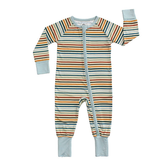 Autumn Stripes Bamboo Convertible Footie Romper