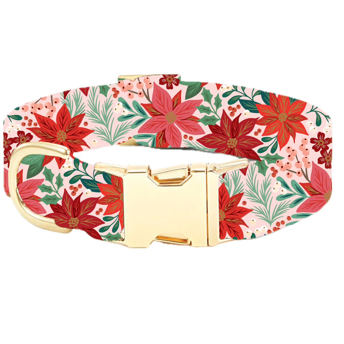 Poinsettia Dog Collar