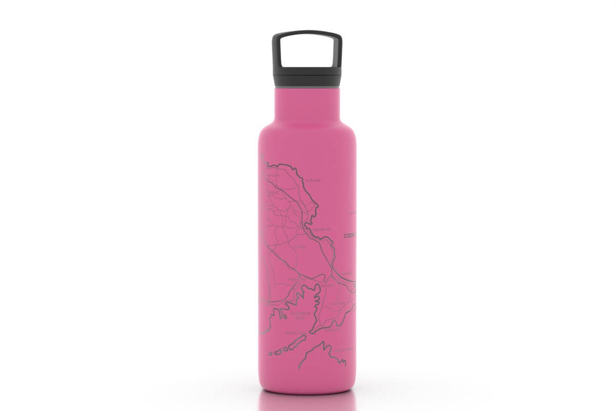 Cape Cod MA Map 21 oz Insulated Water Bottle: Midnight Blue