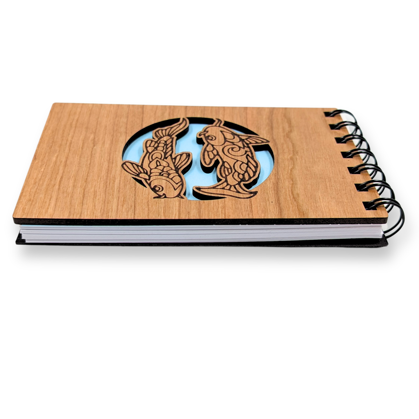 Koi Pond Wood Pocket Notebook - Notepad