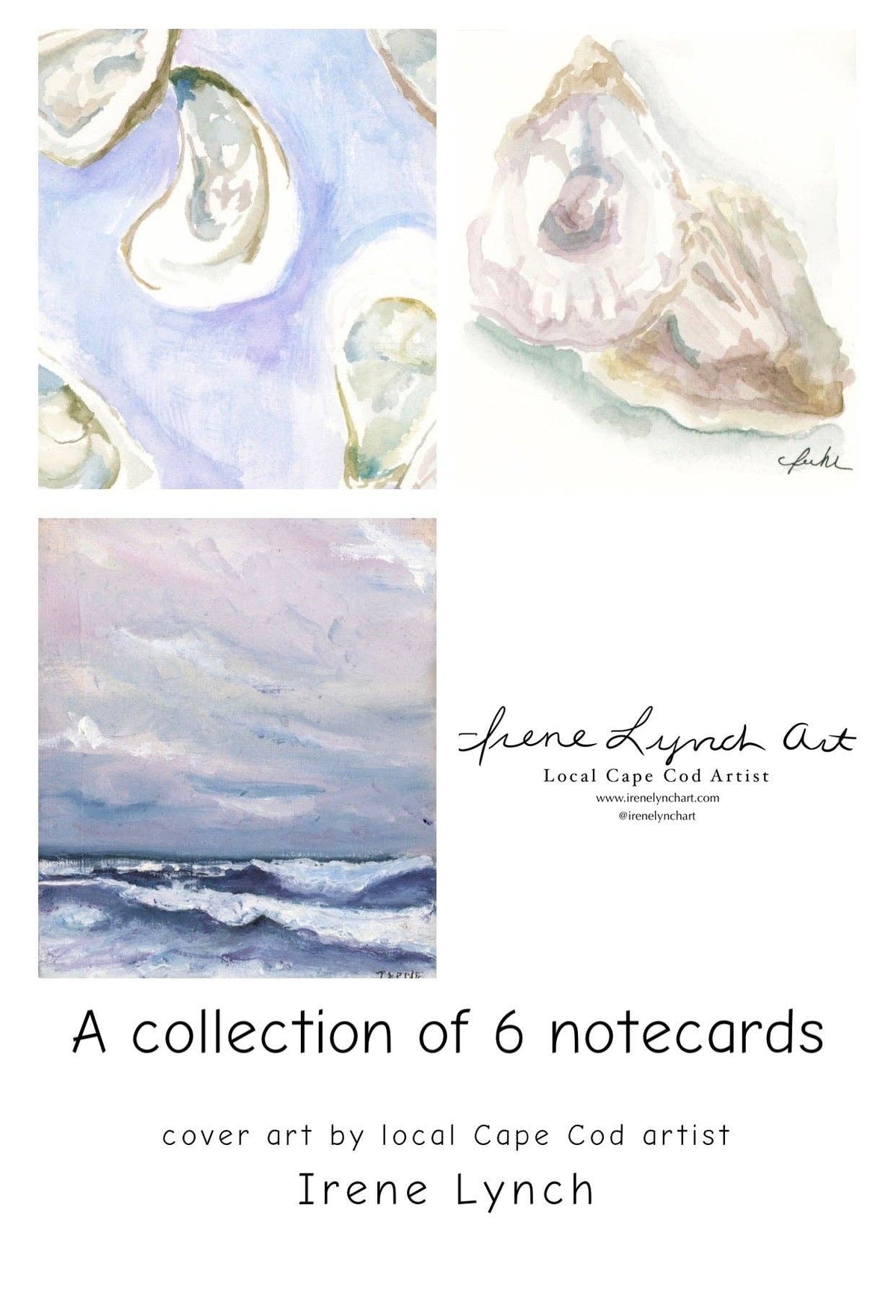 "Oysters and Waves" - Box of 6 Notecards