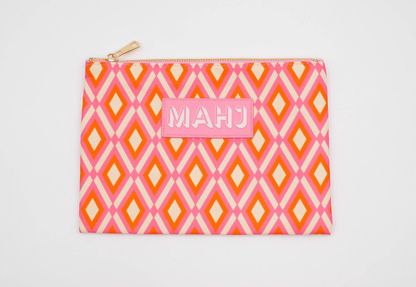 Premium Mahjong Card & Accessory Bag: Geometric- Green Card & Accessory Bag