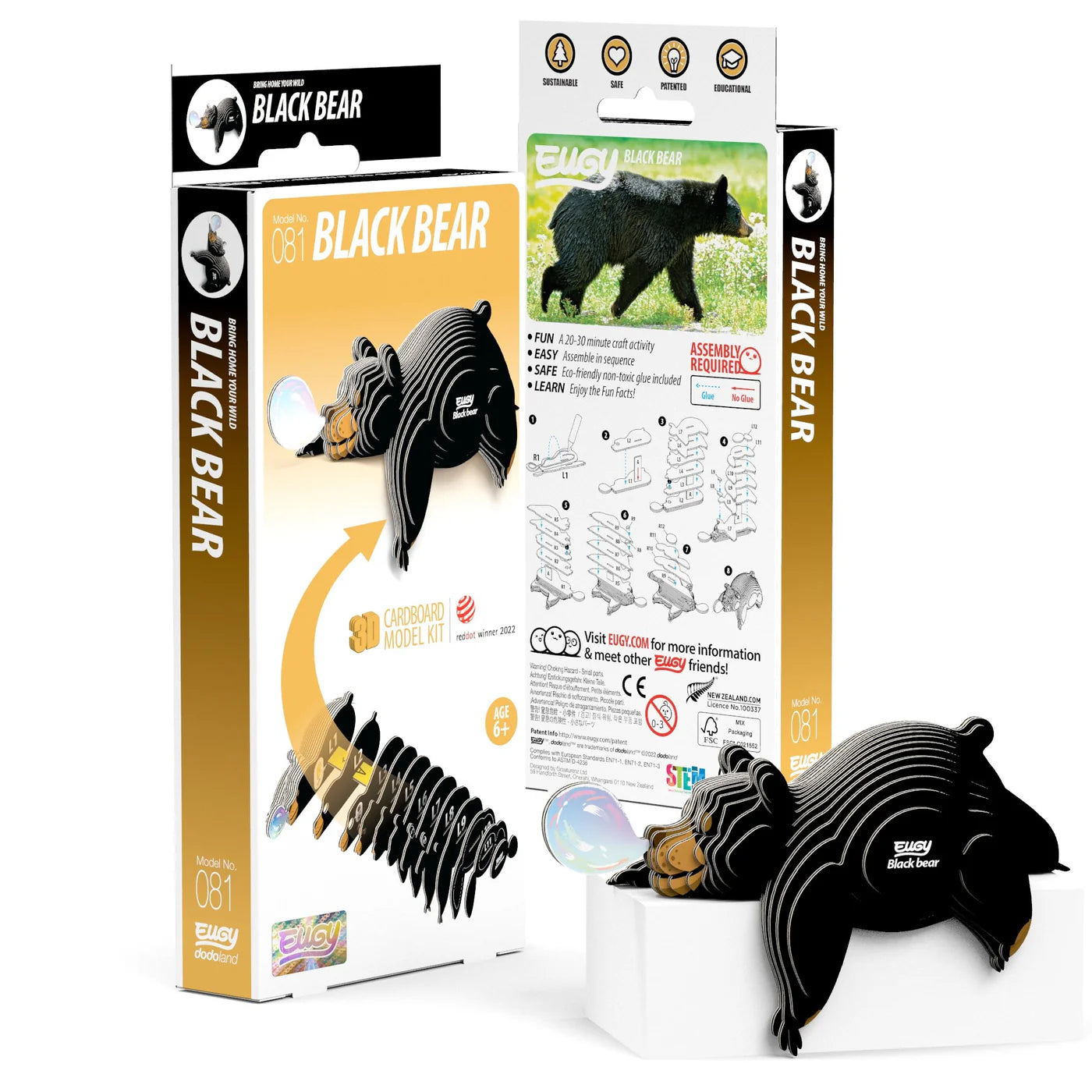 Eugy Black Bear 3D Puzzle