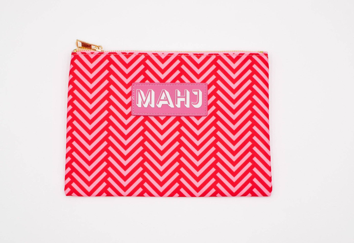 Premium Mahjong Card & Accessory Bag: Geometric- Green Card & Accessory Bag