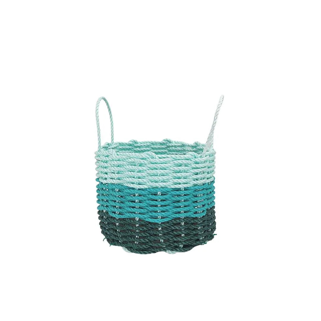 Lobster Rope Storage Basket Hunter Green, Teal, Seafoam