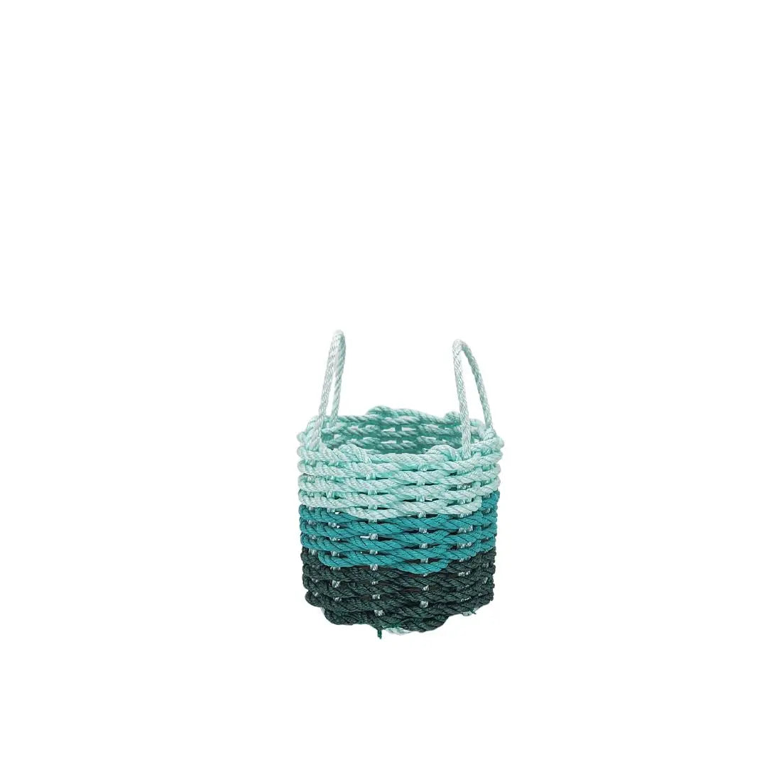 Lobster Rope Storage Basket Hunter Green, Teal, Seafoam