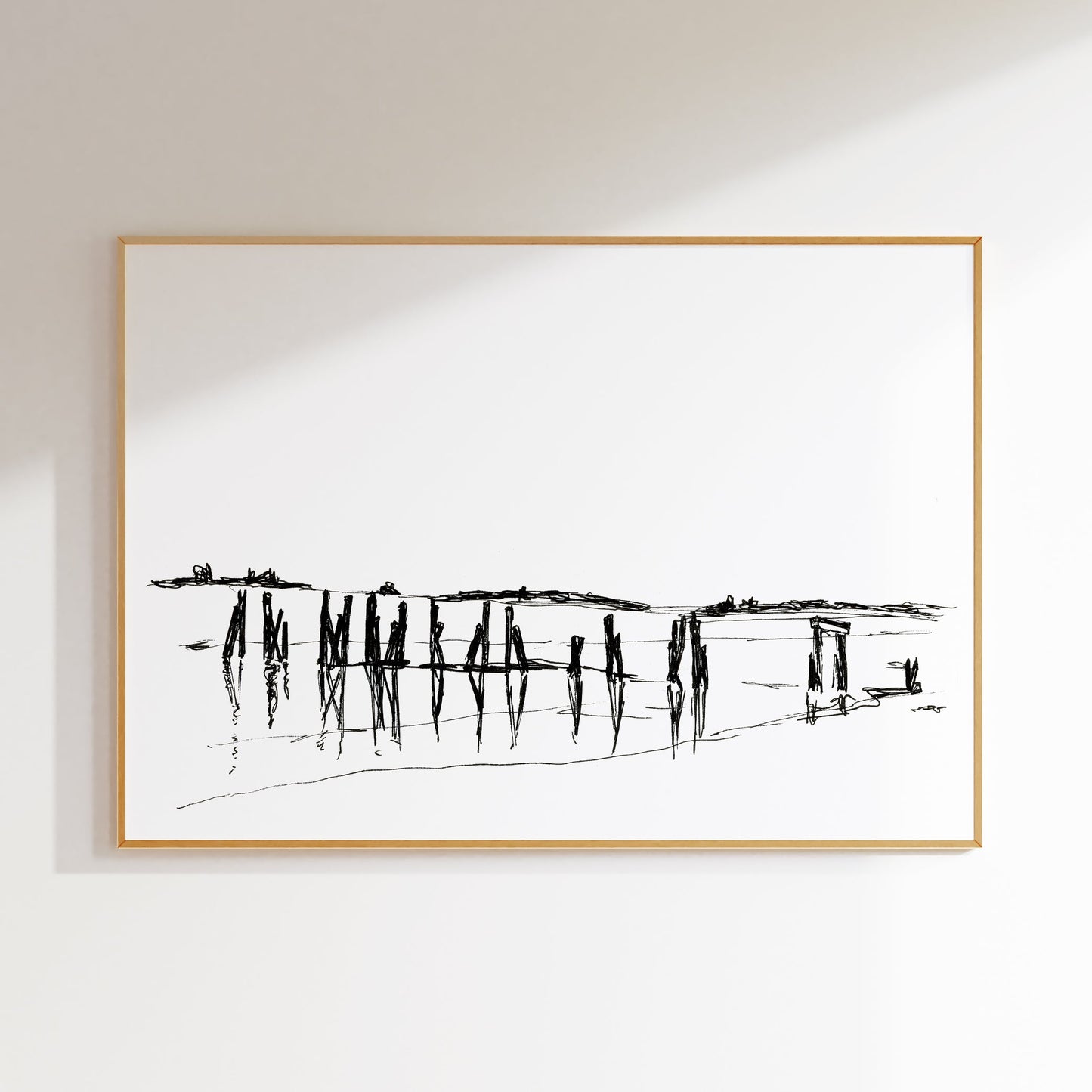 Coastal Line Drawing, West Beach, Fine Art Print