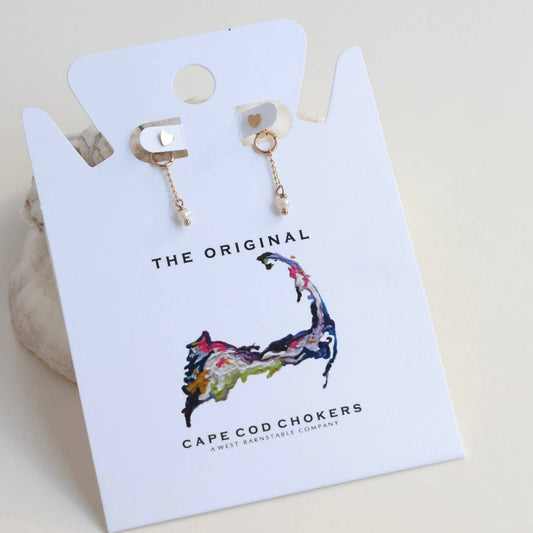 Gold Filled Tiny Back Drop Pearl Earrings