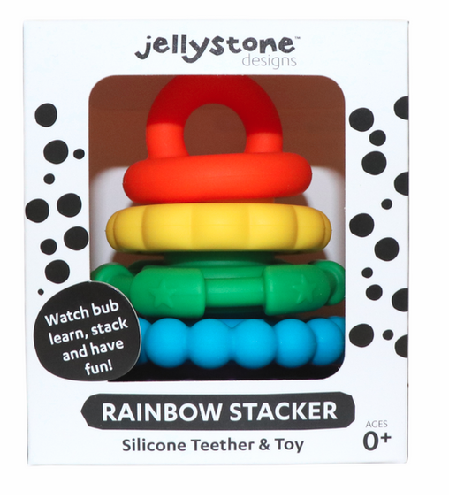 Jellystone Designs Rainbow Stacker Teether & Toy -  Rainbow