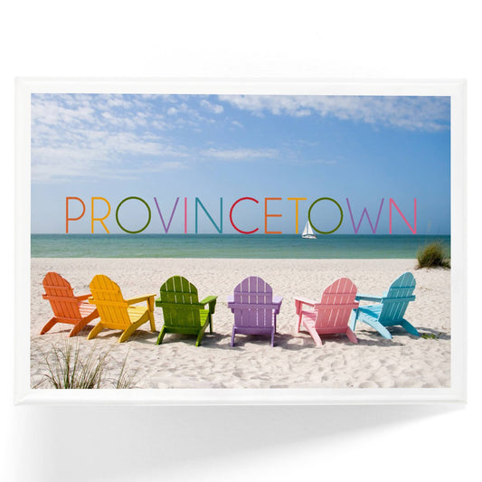Provincetown, Massachusetts Colorful Beach Chairs Magnet