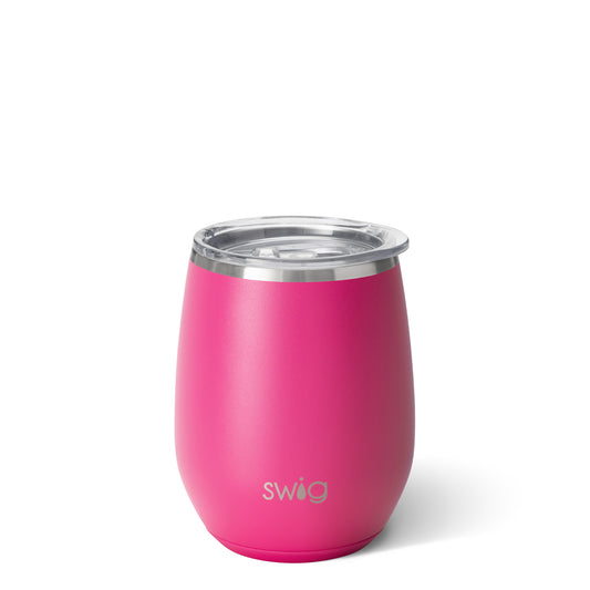 Matte Hot Pink Stemless Wine Cup (14oz)