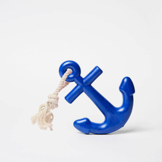 Anchors Aweigh Rubber Dog Toy: Navy / Large