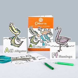 Colour-in Card Book - Pop-up Animals